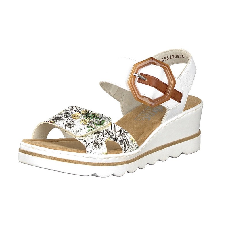 Sandalias Cunha Rieker 67478-90 Para Mulher - Multicoloridas